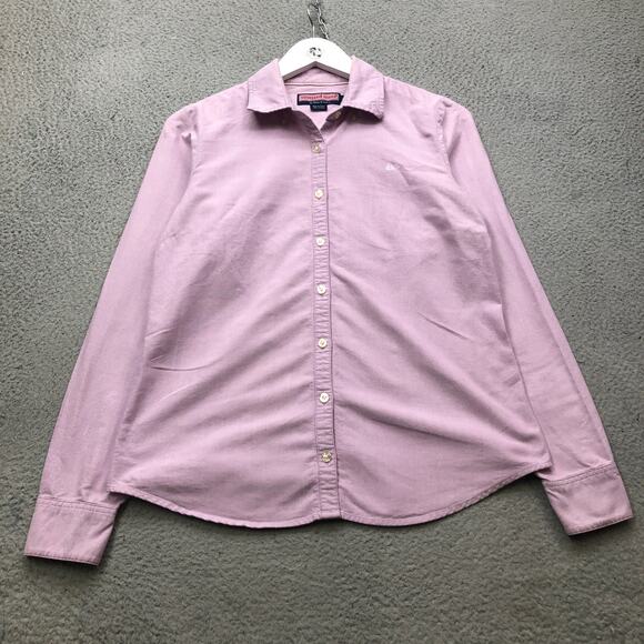Vineyard Vines Button Up Long Sleeve Dress Shirt Womens Medium Size 8 Purple - Picture 1 of 8